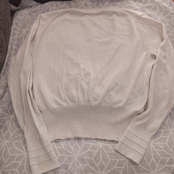 Lululemon Crossover Ribbed Waist Sweater - White Opal In Size 6 - Picture 5 of 8
